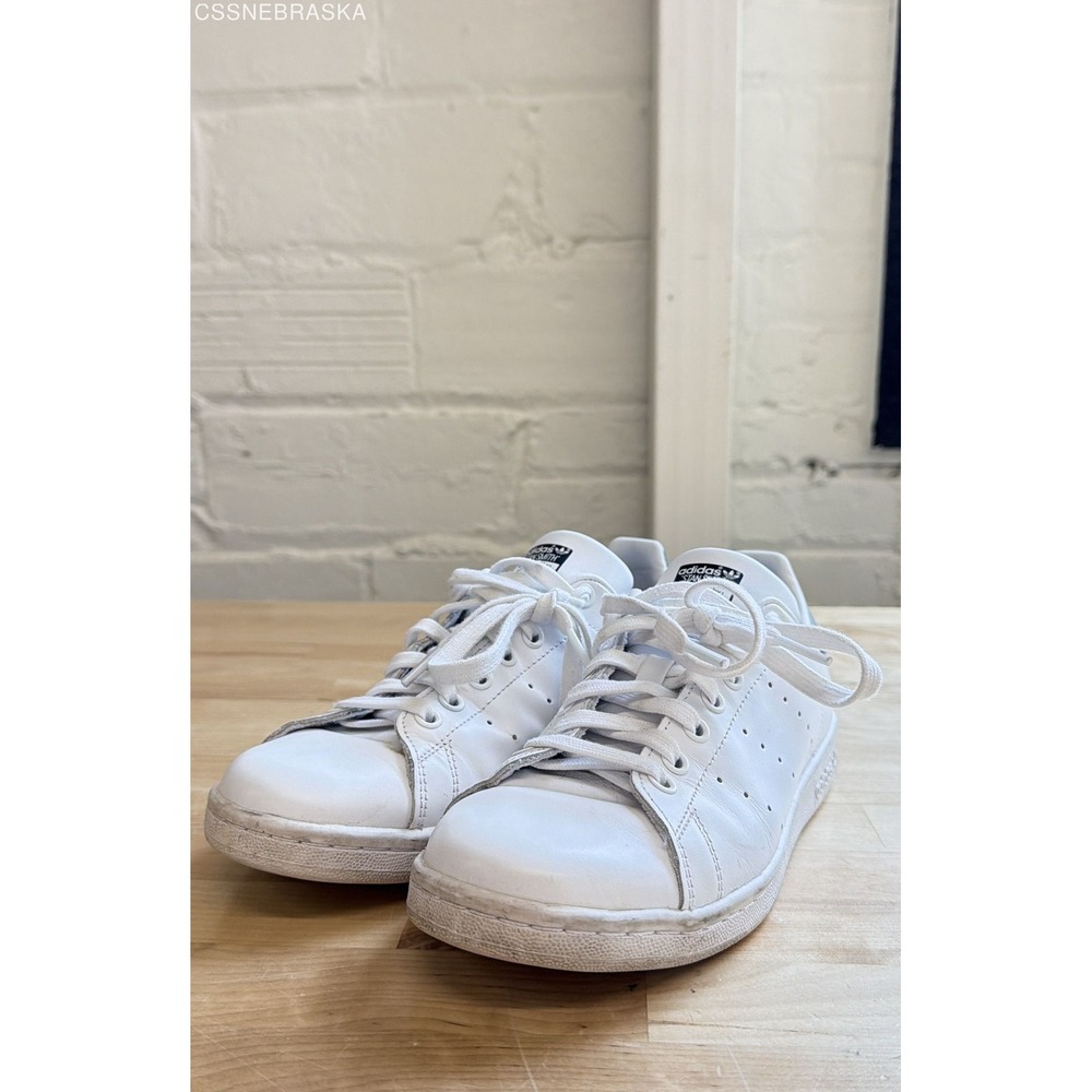 Adidas Stan Smith White Navy Blue Leather Sneakers‎ Women's Size 7